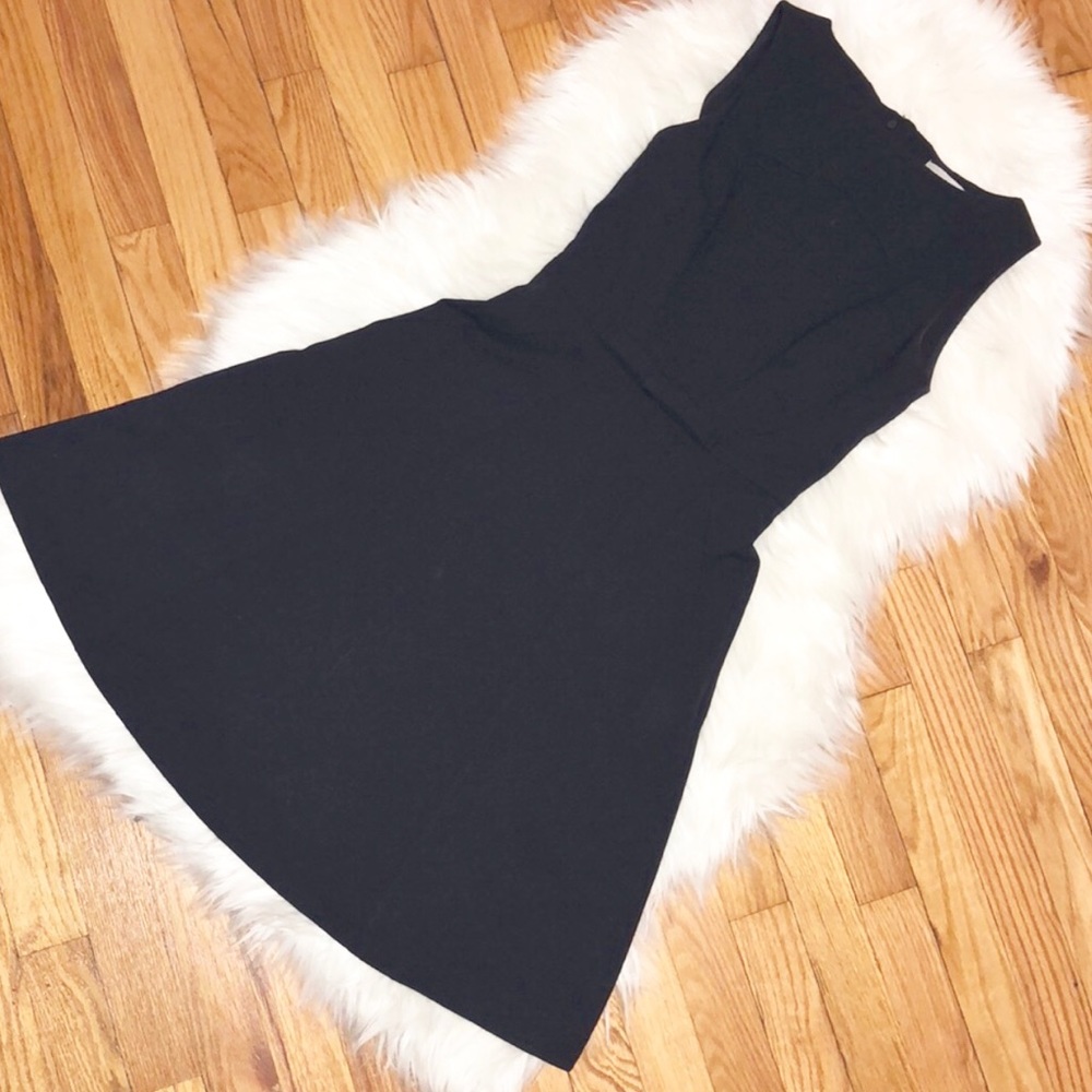 H&M A Line Fit And Flare Navy Blue Dress 4